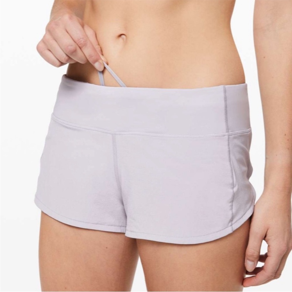 Lululemon Speed Up Shorts 2.5” Low Rise Micro Booty Inseam Lilac Purple Size 6